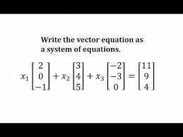Equations As A Vector Equation