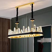 You can hang a chandelier over a dining room table and call it a day, but try and remember to create layers of light. Leather Chandelier Lighting For Kitchen Island Dining Room European Luxury Crystal Led Lights Length 80cm Width 35cm Oval Pendant Lamps From Forlight 1 236 19 Dhgate Com