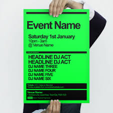 Dayglo Poster Template For A Club Event Free Poster