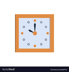 Clock Icon Square Wall Showing Time