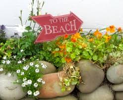 Garden Yard Stakes With Beach Signs