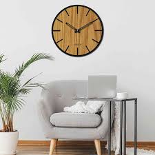 Wooden Wall Clock Made Of Hdf Black