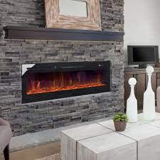Electric Fire Wall Inset Mounted Glass