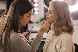makeup artist work in beauty studio