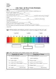 Acids Bases And The Ph Scale Worksheet By Science Worksheets