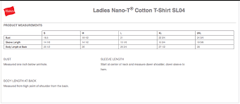Hanes Ladies Nano T Cotton T Shirt Sl04 Custom