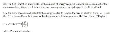 solved the first ionization energy