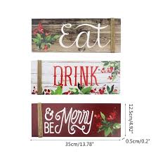 Wood Sign 1set Eat Drink And