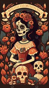 dead skull cartoon background