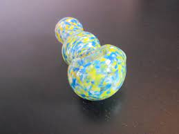 clear blue glass smoking weed pipe