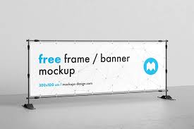 free horizontal banner mockup