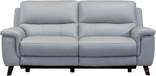 Armen Living Lizette Genuine Leather Contemporary Sofa Dove Gray