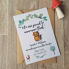 Woodland Pregnancy And Baby Announcement Postcard