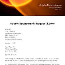 free sports sponsorship letter