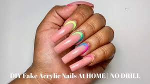 diy fake acrylic nails at home no