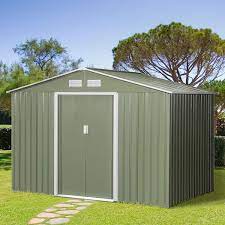 Outsunny 9 X 6 Outdoor Backyard Garden Tool Shed With Double Sliding Doors 4 Airy