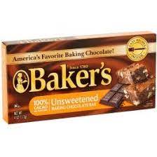 bakers unsweetened chocolate 113g