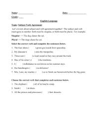 This page has examples of what if the person isn't male? Subject Verb Agreement Activity