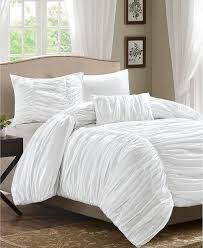 Delancey White Ruched Bedding Set