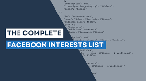 the complete facebook interests list 2023