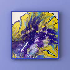 Purple Yellow Wall Art Abstract Art