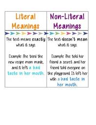 Literal And Nonliteral Anchor Chart