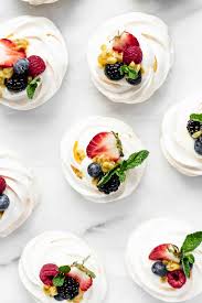 mini pavlovas with coconut whipped