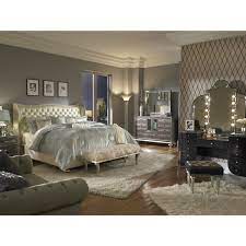 Michael amini cortina luxury bedroom furniture set by aico. Aico Michael Amini Hollywood Swank Upholstered Bedroom Set