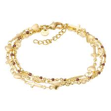 bracelet ghana brown beads gold