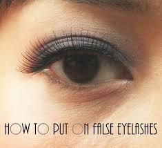tutorial how to put on false eyelashes