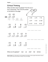 Critical thinking worksheets grade     MOSAIC   a planning and    