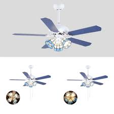 Guaranteed low prices on modern lighting, fans, furniture and decor + free shipping on orders over $75!. 3 4 5 Lights Dome Ceiling Fan With 5 Blade Nautical Glass Led Ceiling Lamp In Blue For Living Room Takeluckhome Com