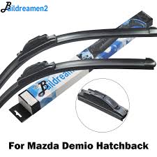 Buildreamen2 2 Pieces Car Styling Wiper Blade Front Windscreen Rubber Wiper For Mazda Demio Hatchback Fit Hook Arms 1996 2018