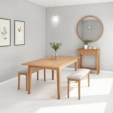 The complete guide to dining table seating capacity. Solid Oak Dining Bench With Fabric Upholstered Seat Seats 2 Adeline Furniture123