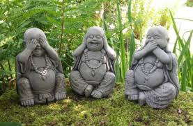 Stone Garden Set Of 3 Wise Happy Buddha