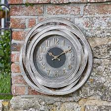 Silver Garden Wall Clock Large Retro