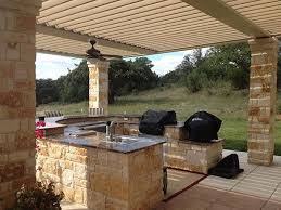 Outdoor Kitchen With Louvered Roof
