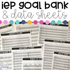 special education iep goal bank data