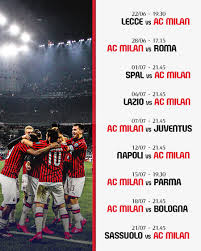 Download juventus games into your calendar application. Milan To Return To Serie A Action On June 22 With A Match Against Lecce The Game Against Juventus Is On July 7 Rossoneri Blog Ac Milan News