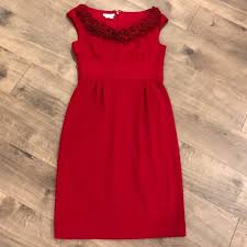 London Times Dress Size 4 Red