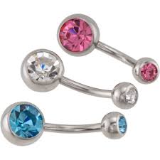 body jewelry 14g multicolor crystal