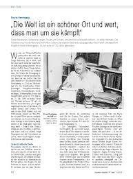 Hemingway's upbringing was in a strict. Ernest Hemingway Die Welt Ist Ein Schoner Ort Und Wert Dass Man Um Sie Kampft