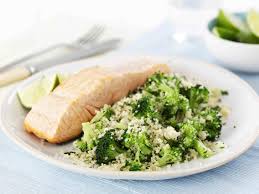 appetizer dukan salmon and broccoli tabbouleh