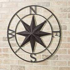 Iron Black Metal Wall Art Compass Wall