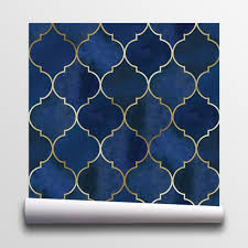 Blue Moroccan Theme Wallpaper Custom