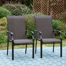 Rattan Patio Dining Chairs Set Of 2