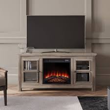 Wood Tv Console With Electric Fireplace