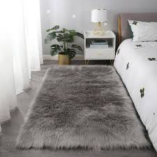 fluffy faux fur sheepskin area rug