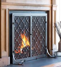 small geometric fireplace fire screen
