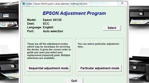If the error does not clear, contact epson support. Epson Stylus Sx125 Adjustment Program